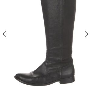 Frye Black Leather Knee-High Combat Boots